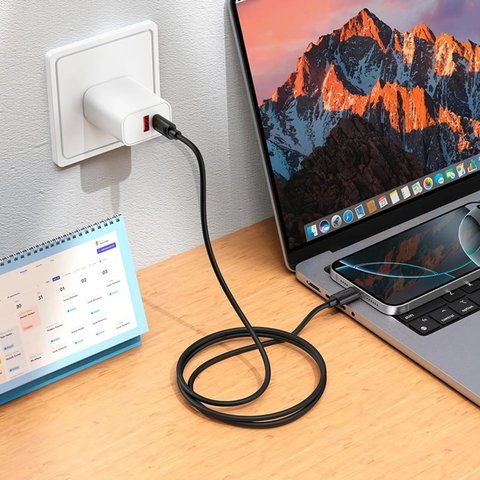 USB кабель Hoco X122, USB тип-C, Lightning, 100 см, 27 Вт, черный, #6942007662161 Превью 3