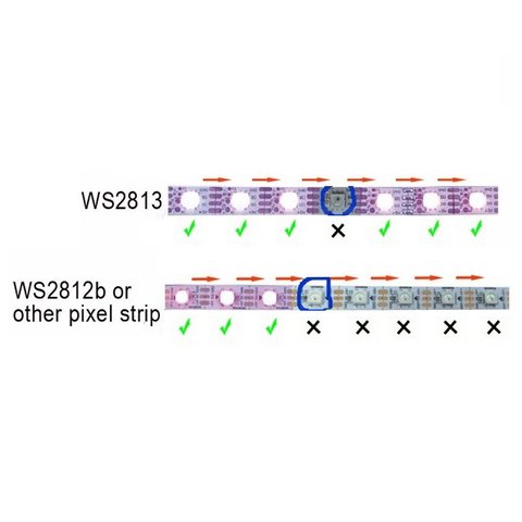 RGB LED Strip SMD5050, WS2813 (with controls, black, IP65, 5 V, 30 LEDs/m, 5 m) Preview 2