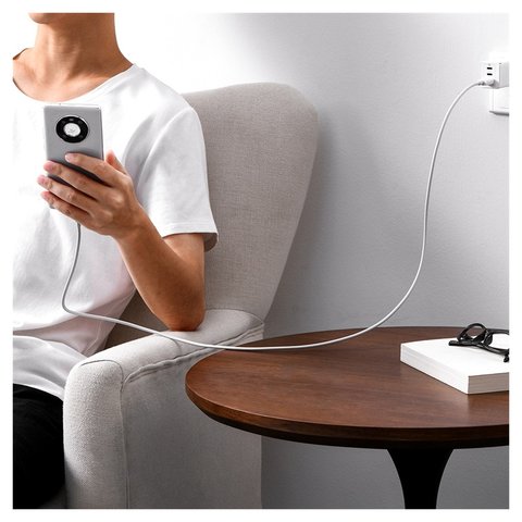 Cable USB Baseus Superior, USB tipo-A, USB tipo C, 100 cm, 100 W, blanco, #CAYS001302 Vista previa  2
