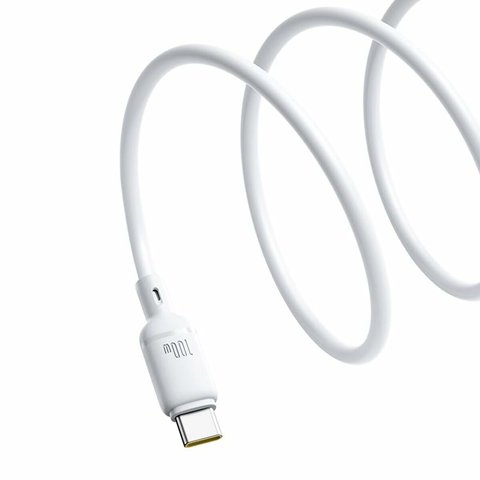 USB Cable Baseus Silky, (2xUSB type-C, 200 cm, 100 W, white, silicone) #P10377704213-01 Preview 1