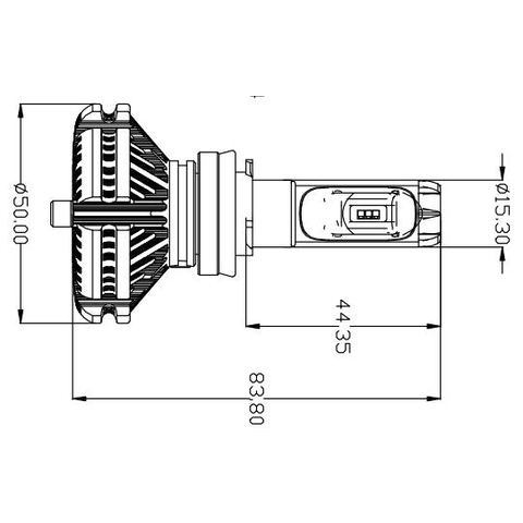 Набор светодиодного головного света UP-X3HL-H7W-6000LM (H7, 6000 лм, холодный белый) Превью 1