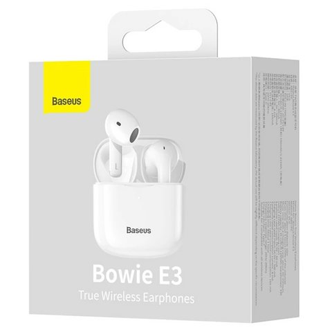 Гарнитура Baseus Bowie E3, беспроводная, белая, с зарядным кейсом, с USB кабелем тип-C, #NGTW080002 Превью 2