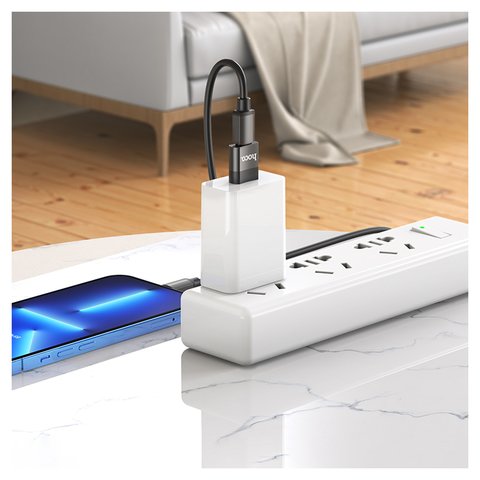 Адаптер Hoco UA17, USB тип C до USB 2.0 тип A, USB тип-C, USB тип-A, сірий, #6931474762009 Прев'ю 1