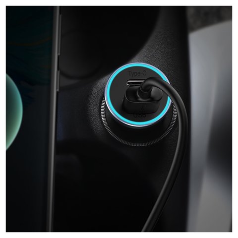 Автомобільний зарядний пристрій Baseus Golden Contactor Max, сіре, Quick Charge, 60 Вт, 8 А, 2 порта, 12-24 B, #CGJM000113 Прев'ю 3