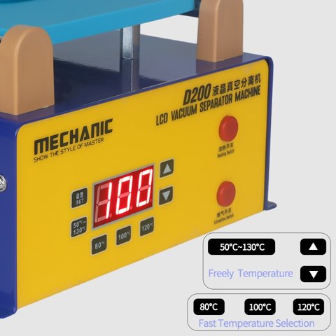 Пристрій для розклеювання дисплейного модуля (сепаратор) Mechanic D200, використовується для екранів до 8,5", з вакуумним насосом Прев'ю 4