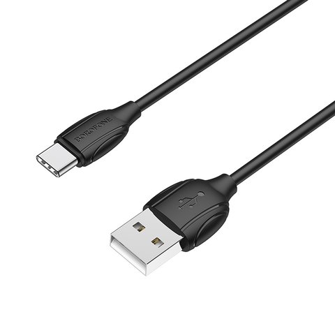 USB кабель Borofone BX19, USB тип-C, USB тип-A, 100 см, 3 A, чорний, #6931474701794 Прев'ю 2