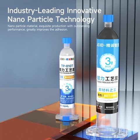 Клей JCID TP-030B, полиуретановый, черный, для приклеивания задних крышек, для дисплейных рамок, быстросохнущий, 30 мл Превью 6