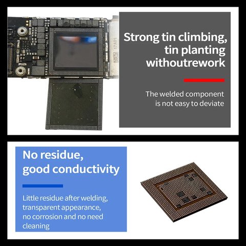 BGA паста Aixun AX-SP158M, Sn 96,5%,  Ag 3%, Cu 0,5%, 158 °C, 50 г Прев'ю 4