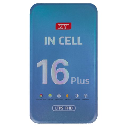 Дисплей для iPhone 16 Plus, черный, с рамкой, AAA, (TFT), ZY, LTPS FHD Превью 1